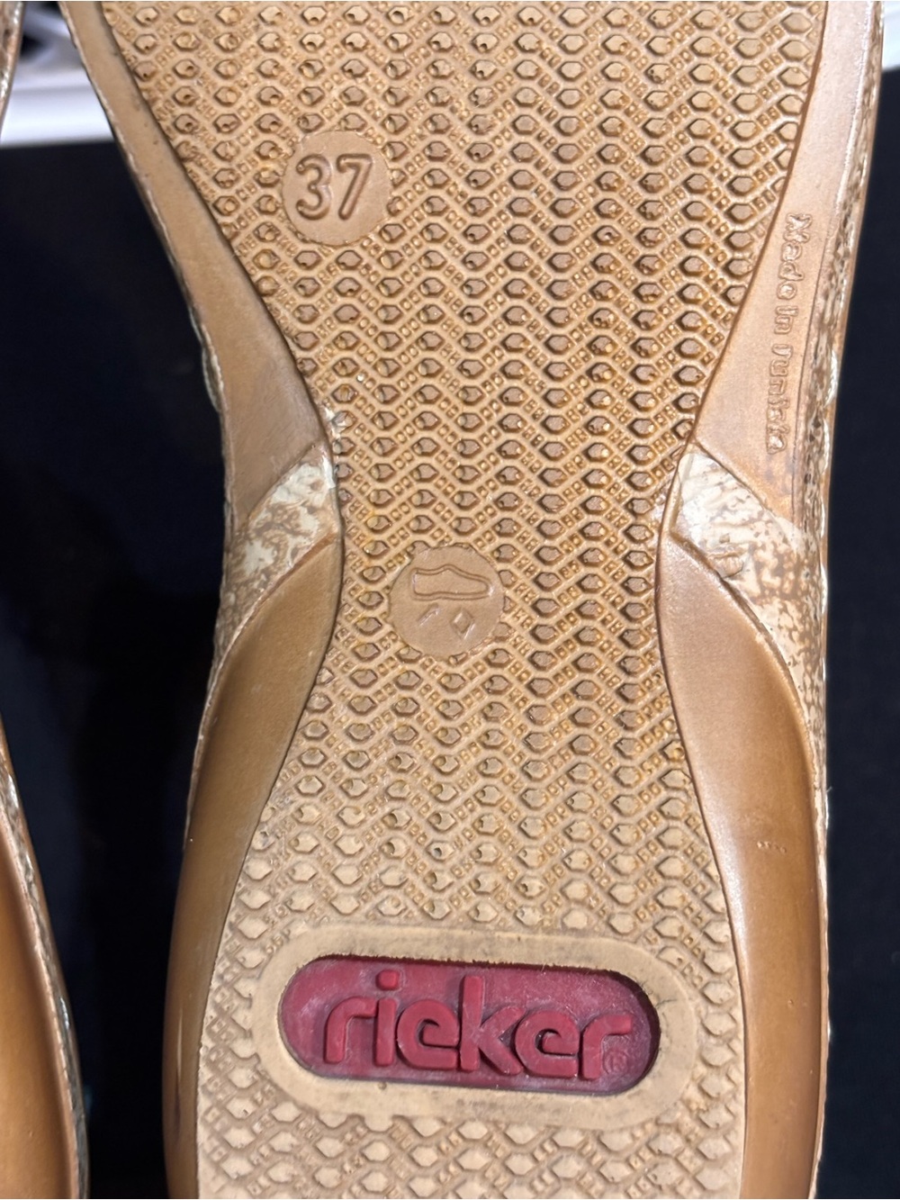 RIEKER Embellished Leather Comfort Sandal–EU 37 / US 6.5-7 – Blue Boho T-Strap - Picture 4 of 12
